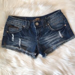 Distressed Denim Shorts